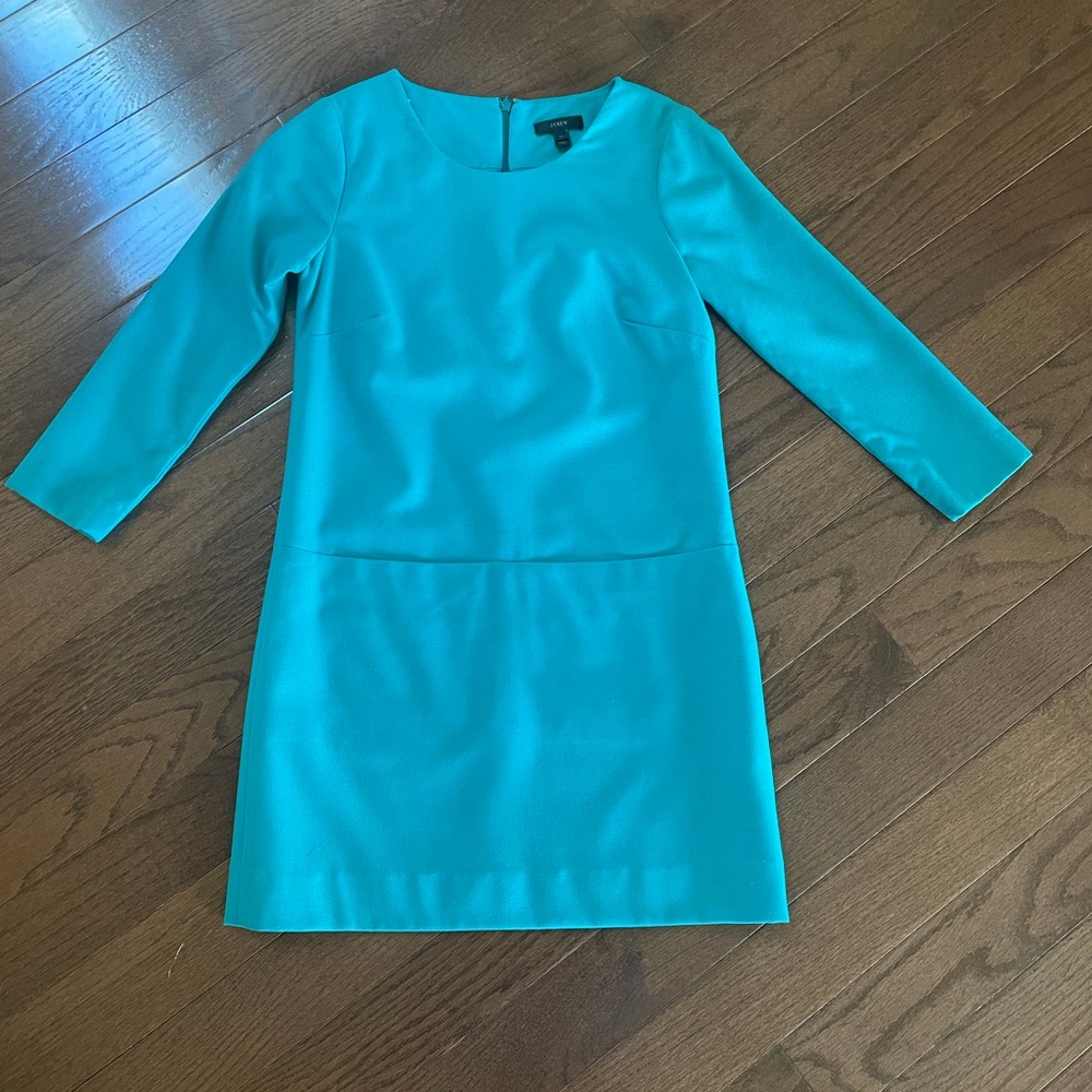 J. Crew Long Sleeve Dress in Turquoise